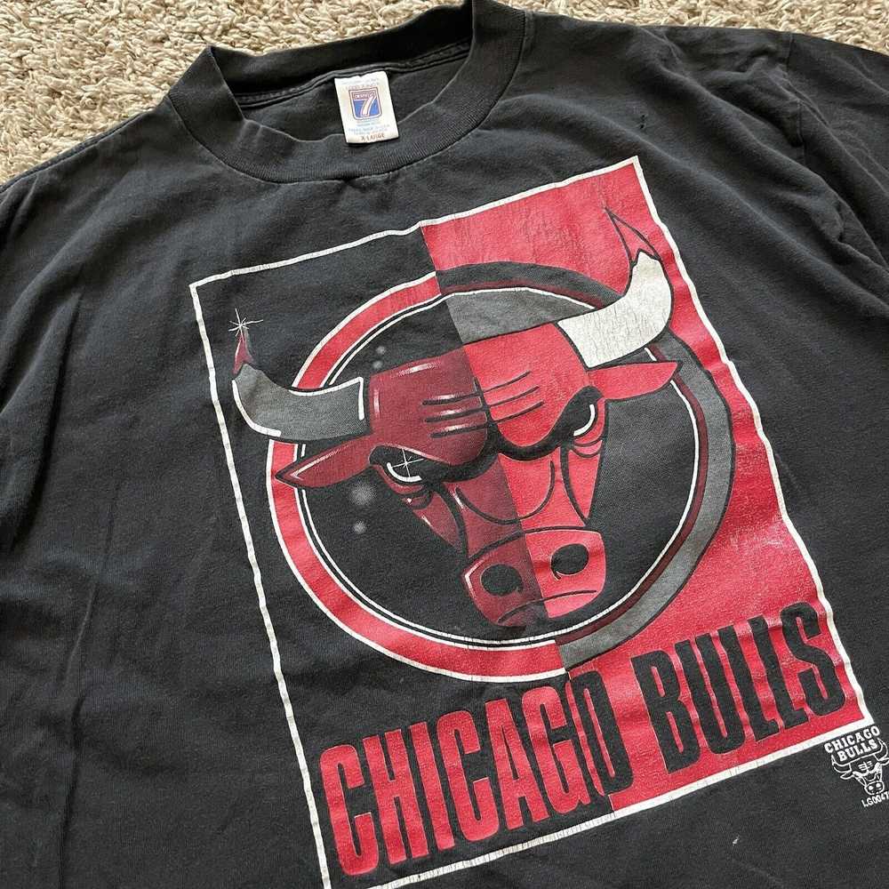 NBA × Vintage 90s Logo 7 Chicago Bulls NBA Faded … - image 2