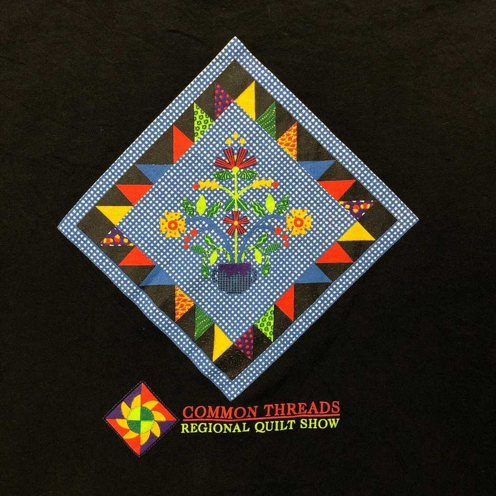 Other Men’s XL Y2K Black Colorful Quilt Graphic T… - image 3