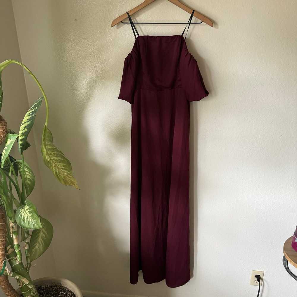 Lulus | J.O.A. Veronique Burgundy Off-the-Shoulde… - image 2