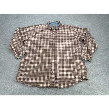 Vintage CE Schmidt Shirt Mens 2XT Brown Plaid Long