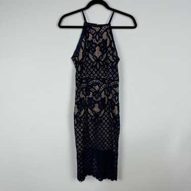 Bardot navy blue lace high neck sleeveless bodyco… - image 1