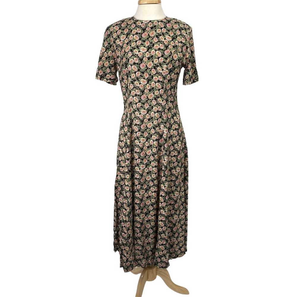 Vintage Cottagecore Peasant Maxi Dress Fit & Flar… - image 2