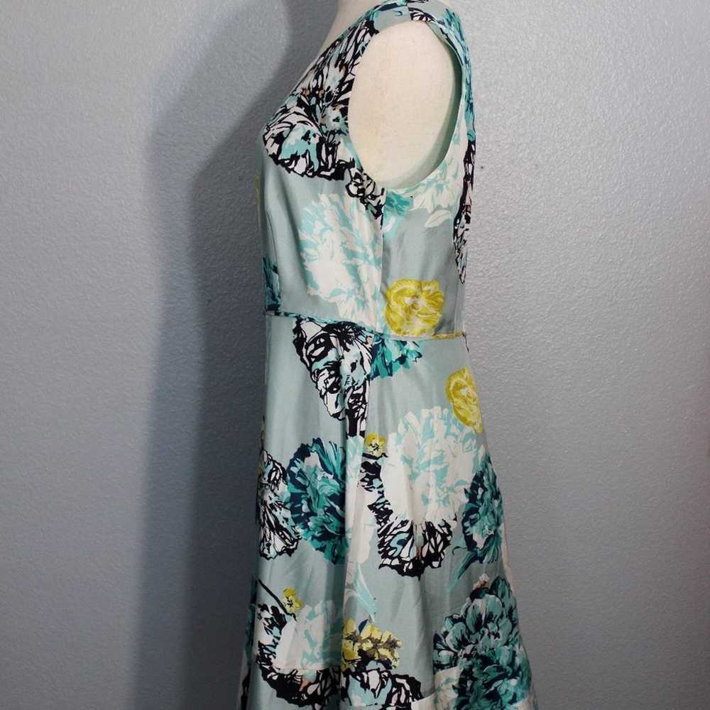 J. Crew 100% Silk Light Blue Floral Fit & Flare S… - image 3