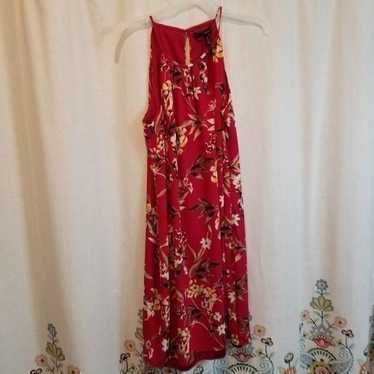 WHBM red floral dress