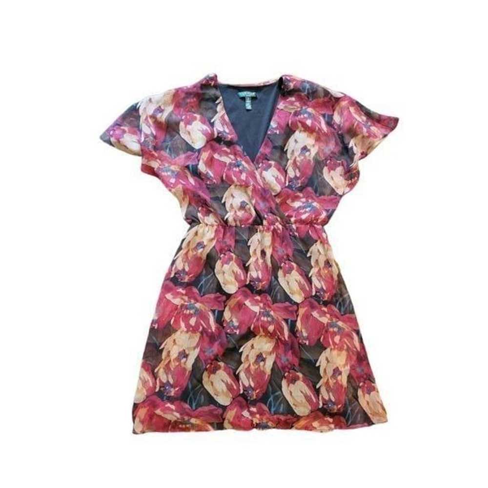 Ralph Lauren Flutter Sleeve Floral Chiffon Dress … - image 1