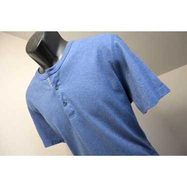 UNTUCKit UntuckIt Henley Tee Shirt Blue Cotton Po… - image 1