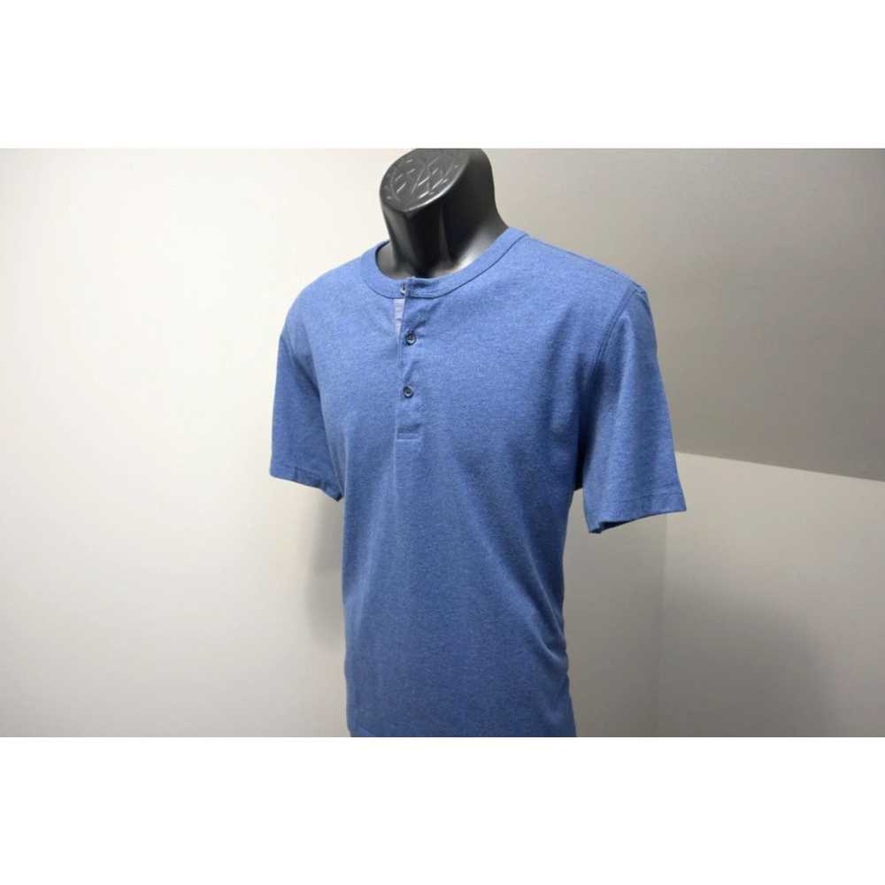 UNTUCKit UntuckIt Henley Tee Shirt Blue Cotton Po… - image 3