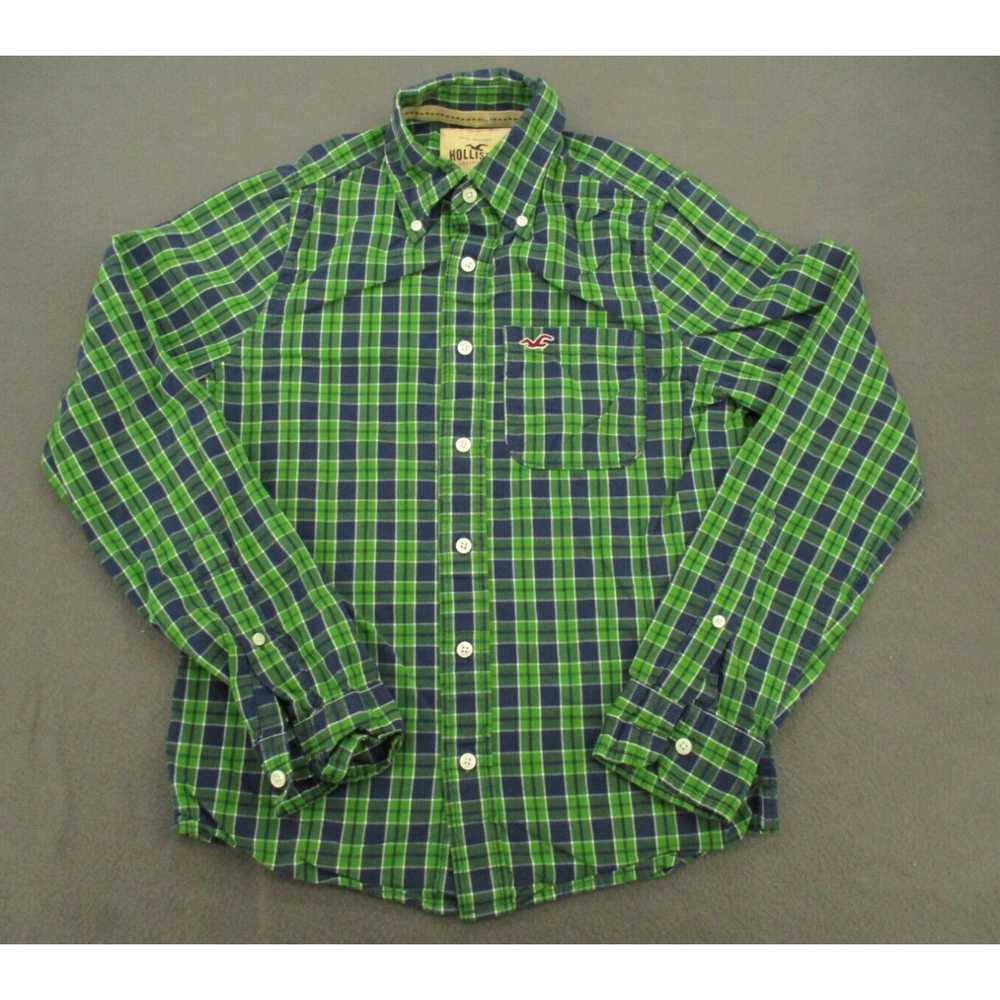 Vintage Hollister Shirt Adult Small Green Blue Ta… - image 1