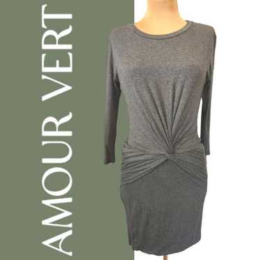 AMOUR VERT grey jersey twist-front dress $130 - image 1