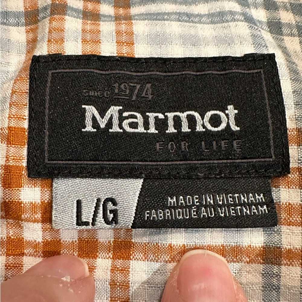 Marmot Marmot Mens Large Rust Plaid Button Down L… - image 3