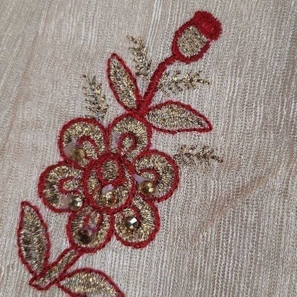 ️Handmade Gold & Red Embroidered Indian Lahenga S… - image 11