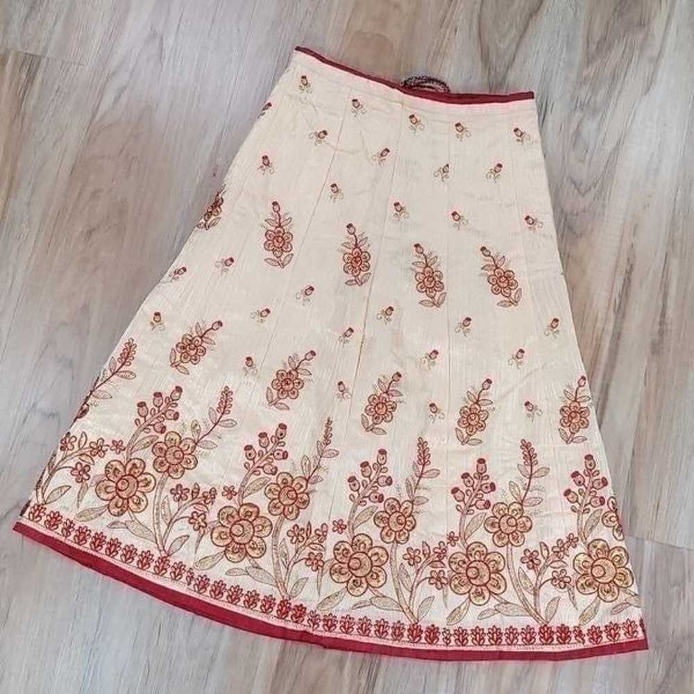 ️Handmade Gold & Red Embroidered Indian Lahenga S… - image 4
