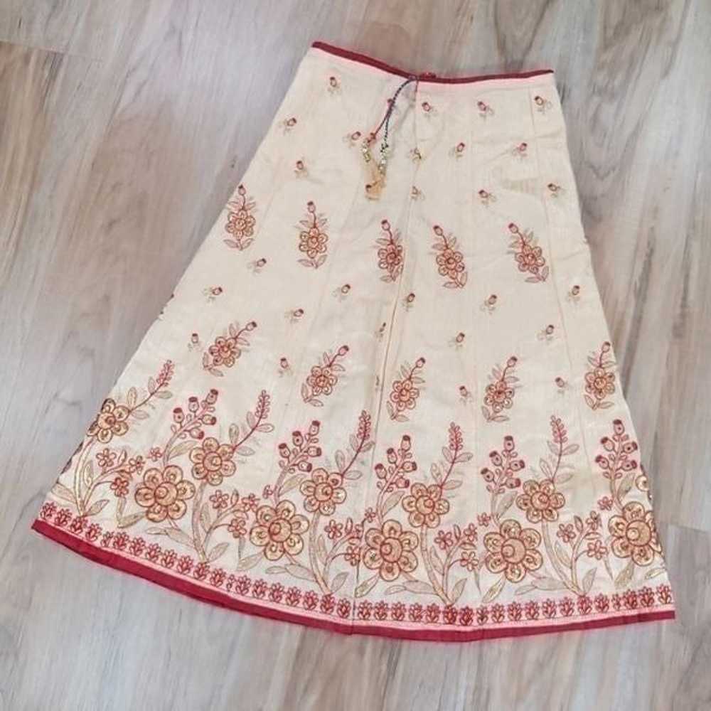 ️Handmade Gold & Red Embroidered Indian Lahenga S… - image 5