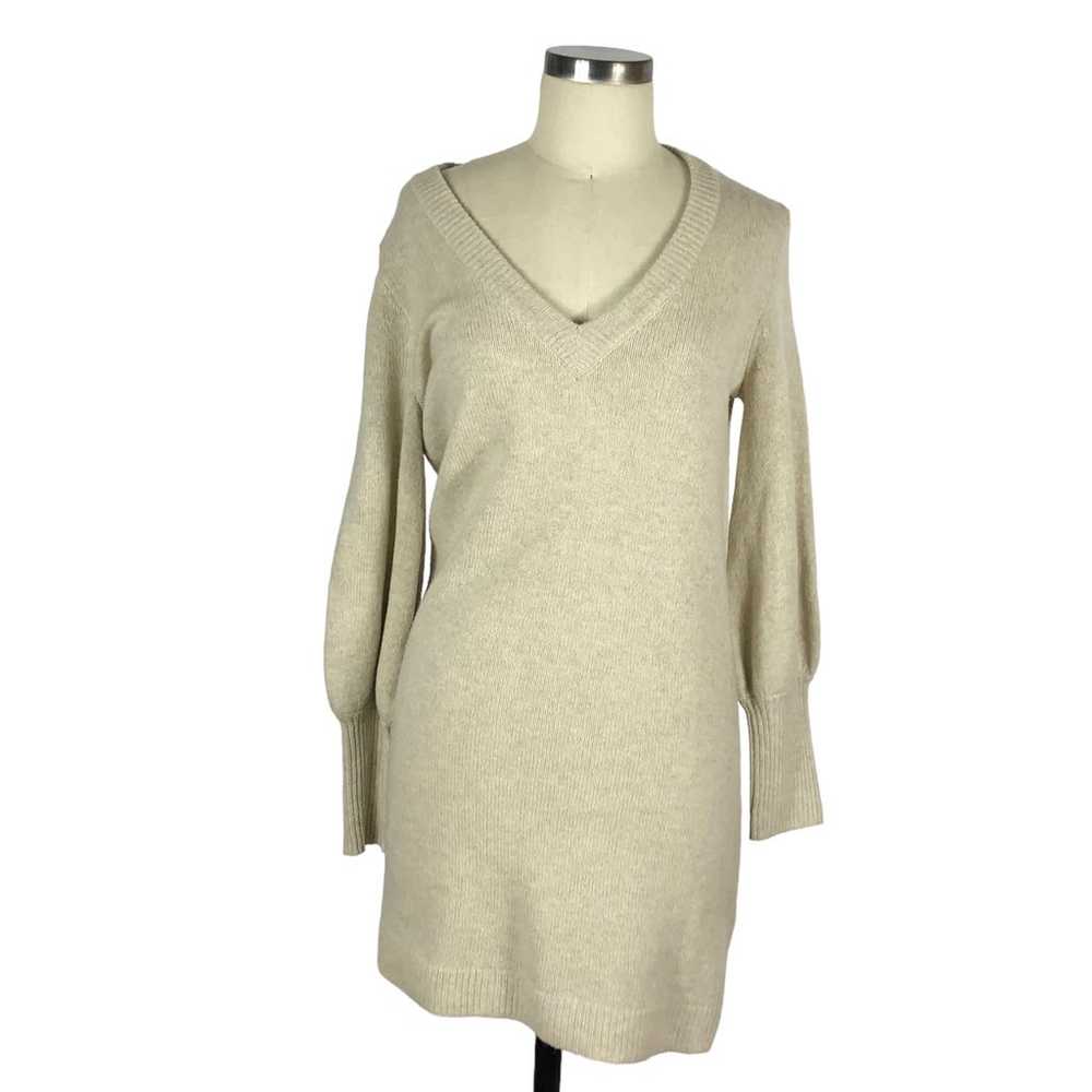 MADEWELL Dress Cream Sweater Puff Sleeves Pullove… - image 1