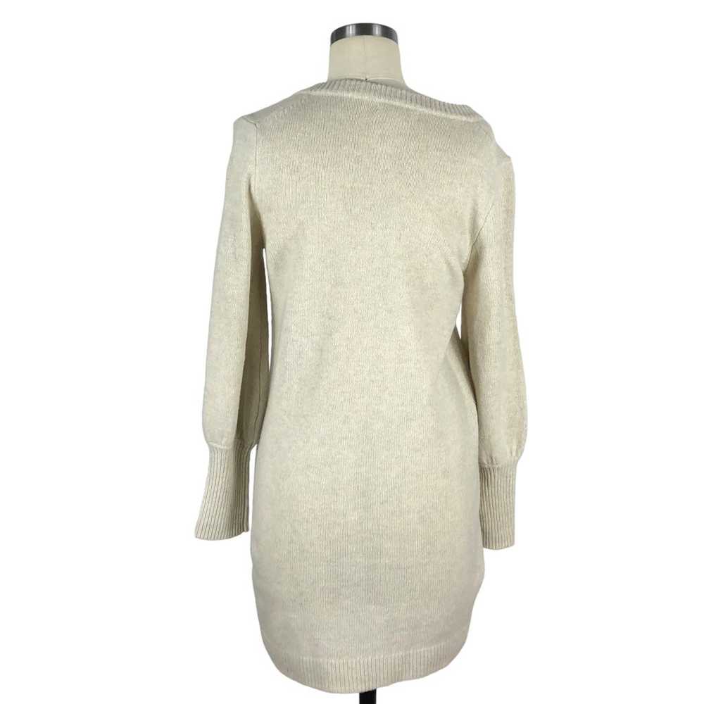 MADEWELL Dress Cream Sweater Puff Sleeves Pullove… - image 3