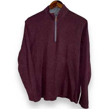 Mizzen+Main Mizzen + Main Burgundy 1/4 Zip Trim F… - image 1