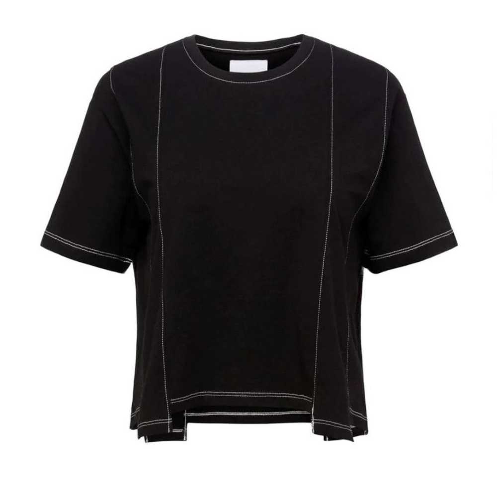 Pistola Pistola Denim Kay cropped tee, Black, XS - image 2