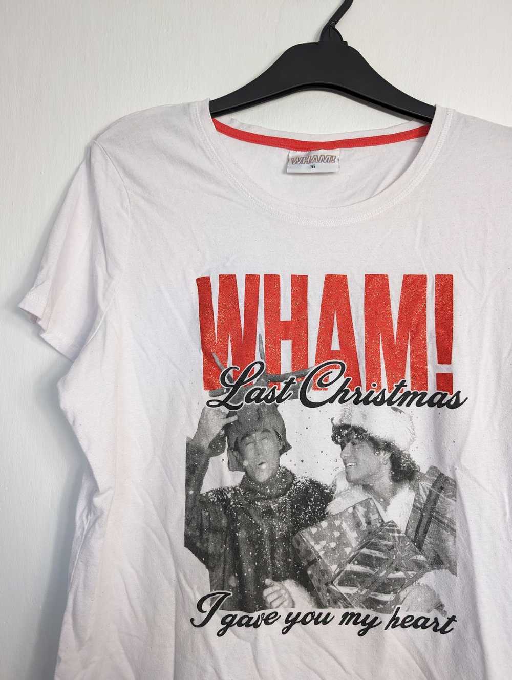 Vintage White T-shirt Wham! Last Christmas George… - image 2