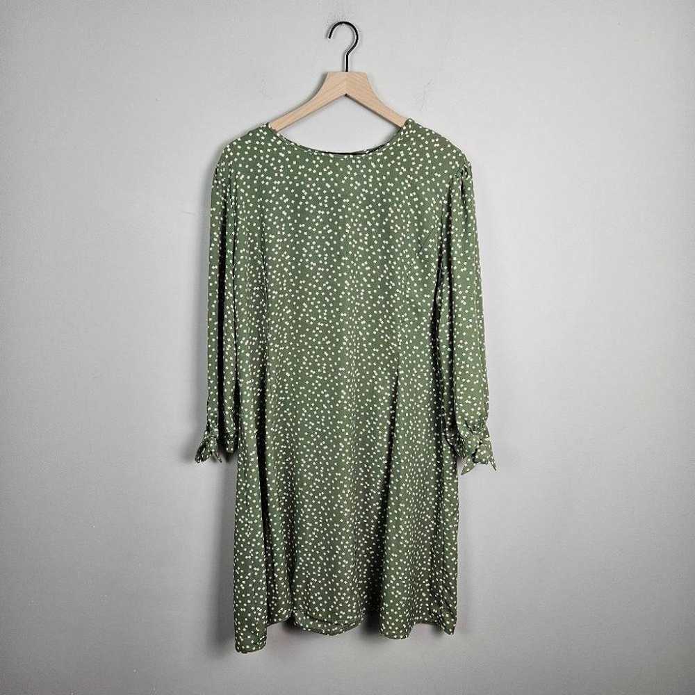 Chic Soul Green Geoemetric Print Long Sleeve Dres… - image 1