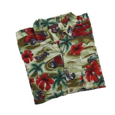 Hawaiian Shirt × Vintage Vintage Red Hibiscus Trop