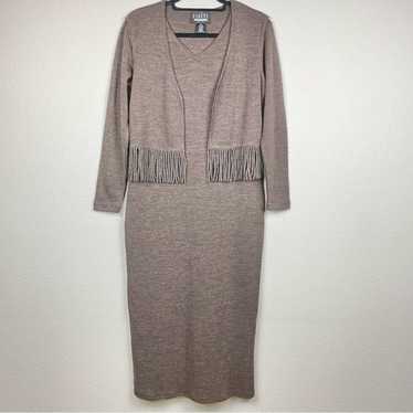 VTG Finity Women's Medium Wool Blend Brown Knit M… - image 1