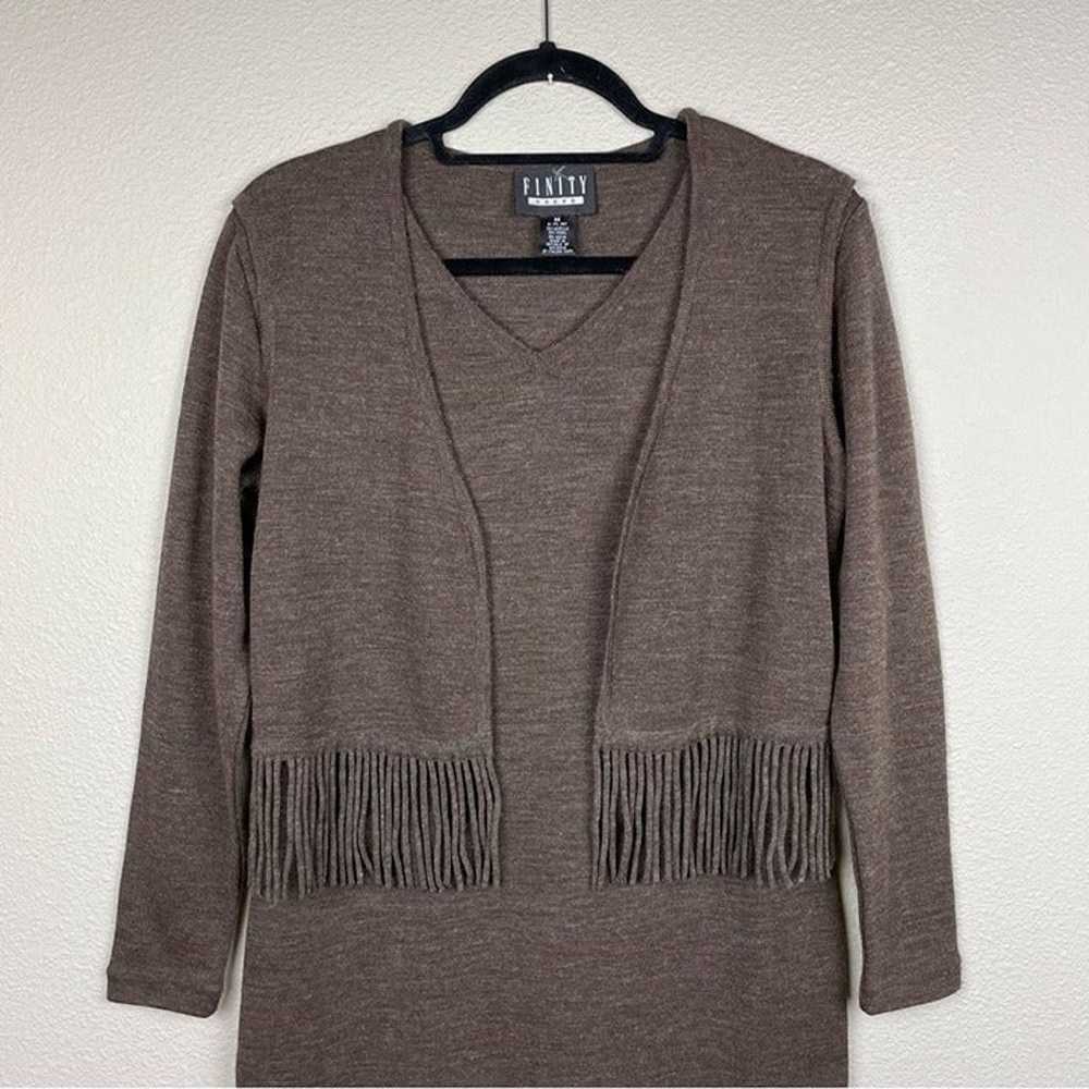 VTG Finity Women's Medium Wool Blend Brown Knit M… - image 2