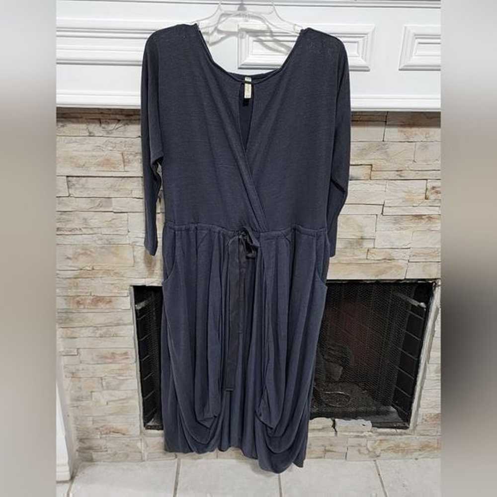 Free People Boho Grey Dress Lagenlook Oversized W… - image 4
