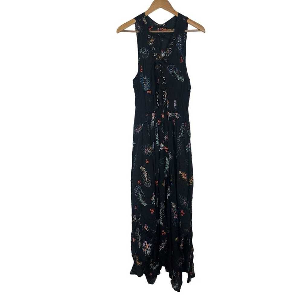 Free People Lace Up Asymmetrical Maxi Dress Size … - image 3