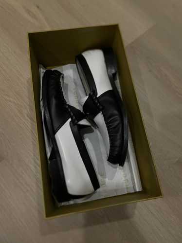 Rhude Rhude White & Black Leather Penny Loafers
