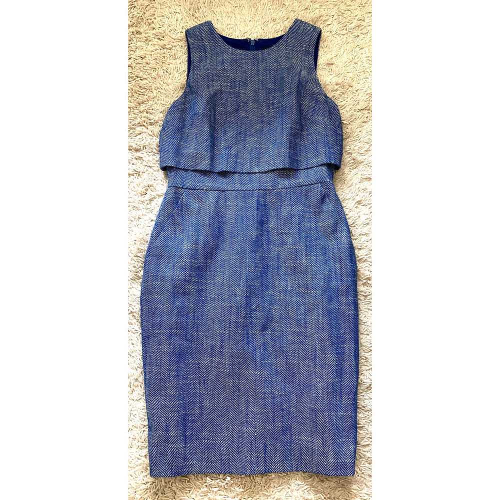 J. Crew Pencil Dress Blue Size 4 - image 2