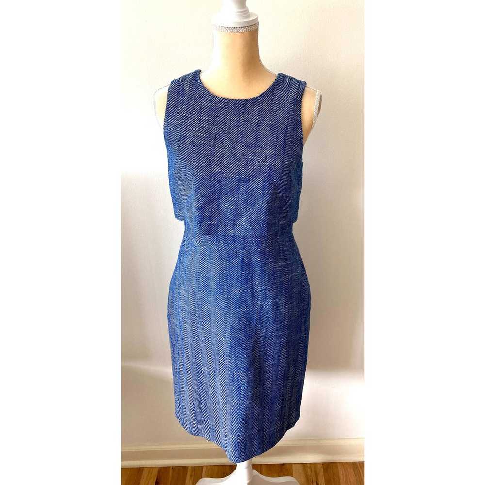 J. Crew Pencil Dress Blue Size 4 - image 3