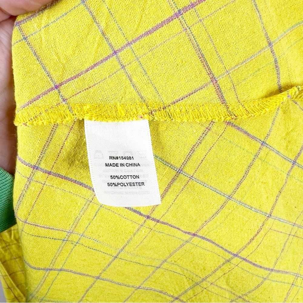 Saint Geraldine Charisse Plaid Midi Dress L Yellow - image 6