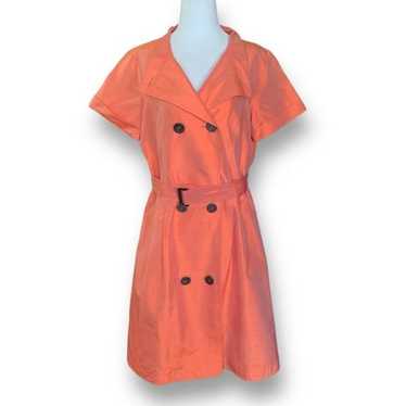 Rickie Freeman For Teri Jon Shirt Dress Orange Bl… - image 1
