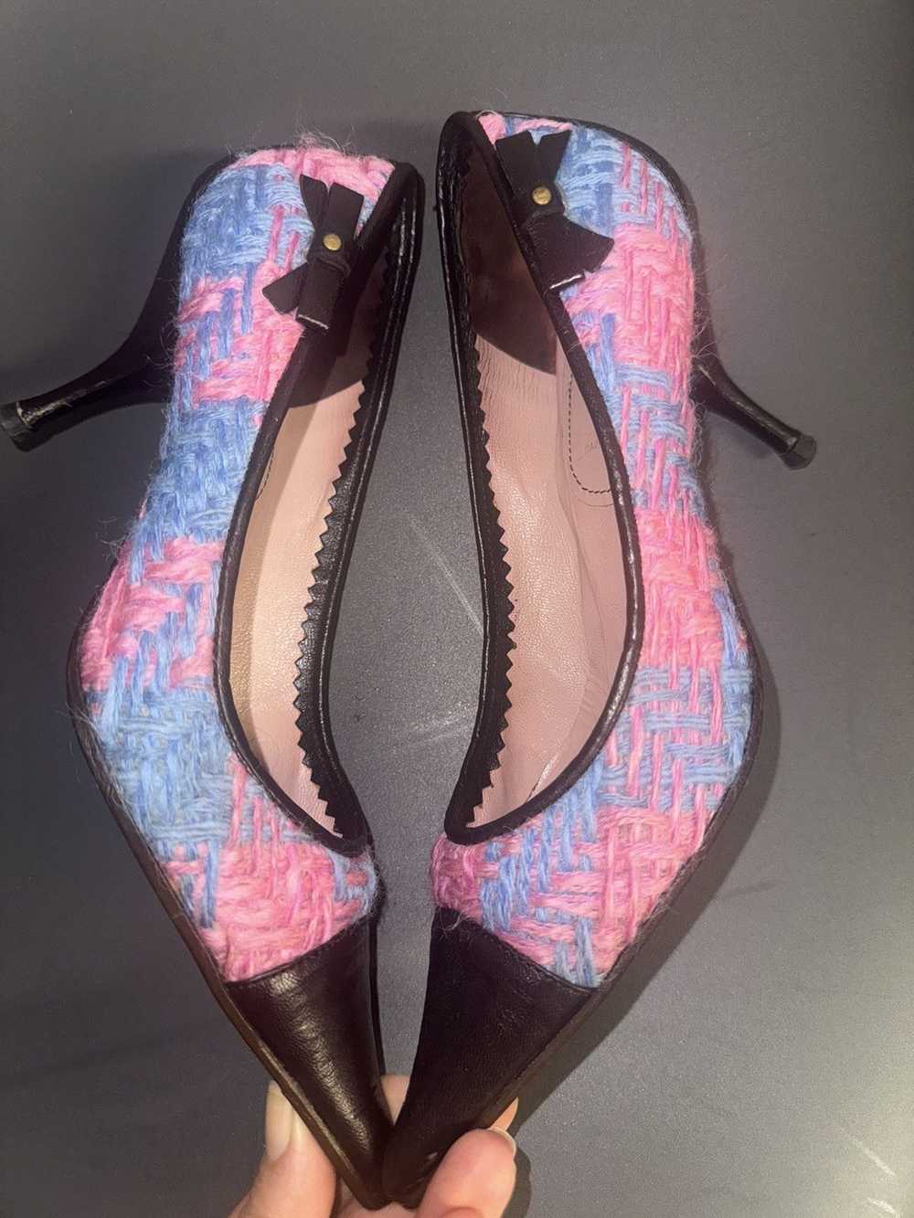 Miu Miu Miu Miu Wool Colorblock Pattern Pumps siz… - image 10