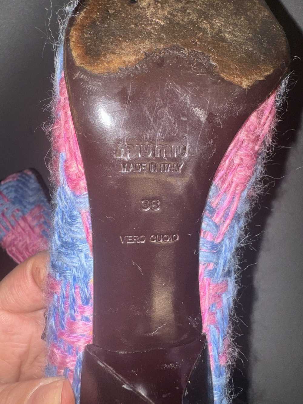 Miu Miu Miu Miu Wool Colorblock Pattern Pumps siz… - image 5