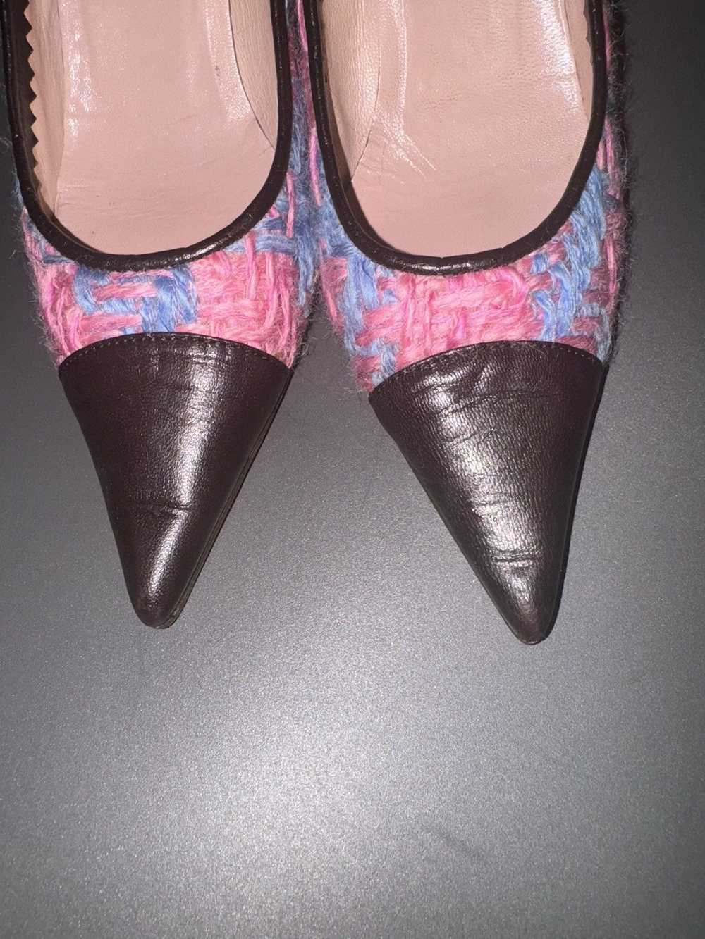 Miu Miu Miu Miu Wool Colorblock Pattern Pumps siz… - image 8