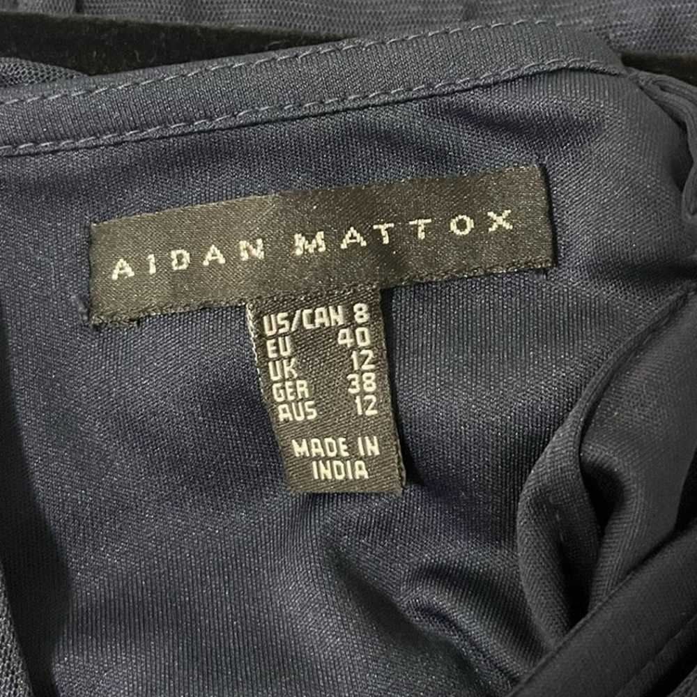Aidan Mattox V-Neck Blouson Beaded Gown Navy Blue… - image 5