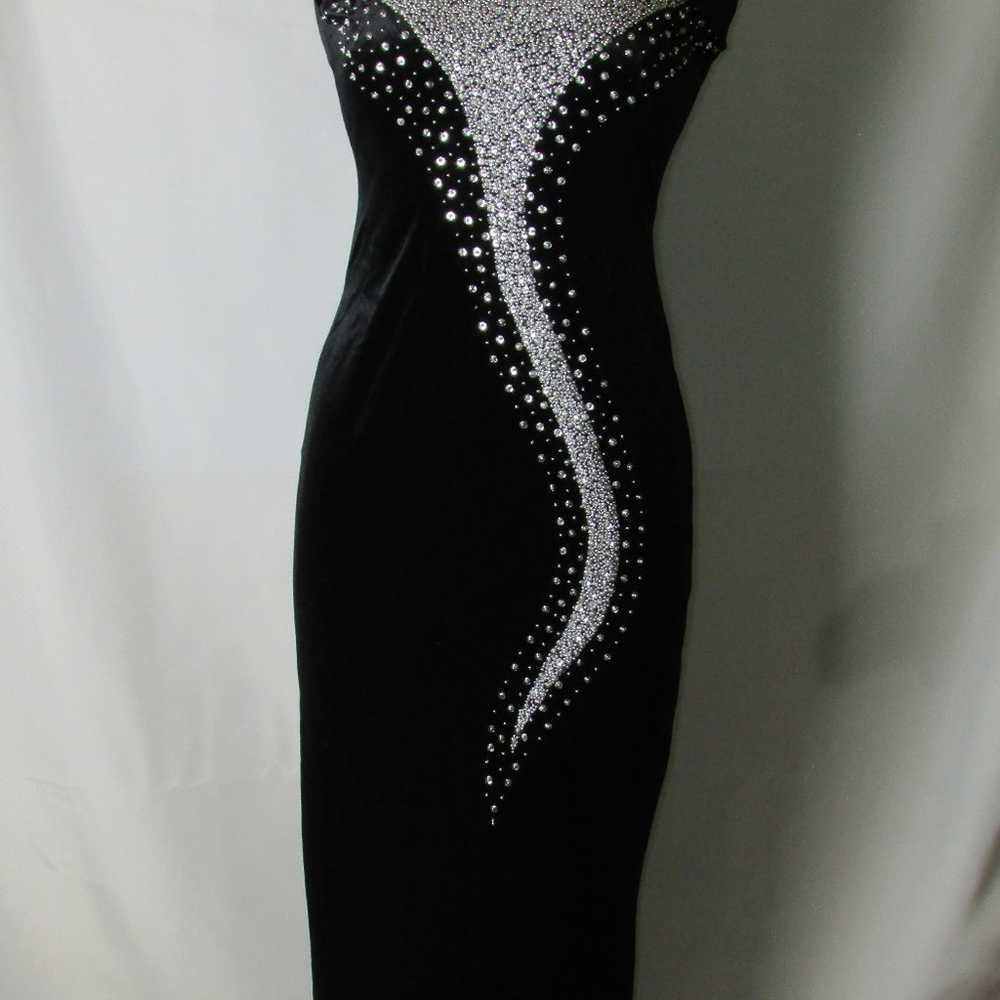 Graduation Prom Gown Velvet hand beaded sequin go… - image 1