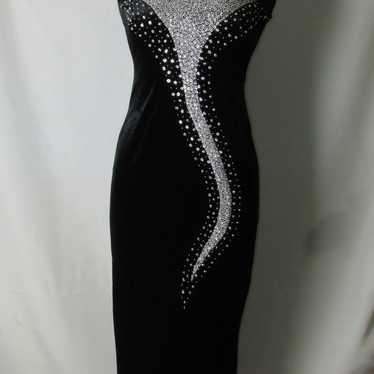 Graduation Prom Gown Velvet hand beaded sequin go… - image 1