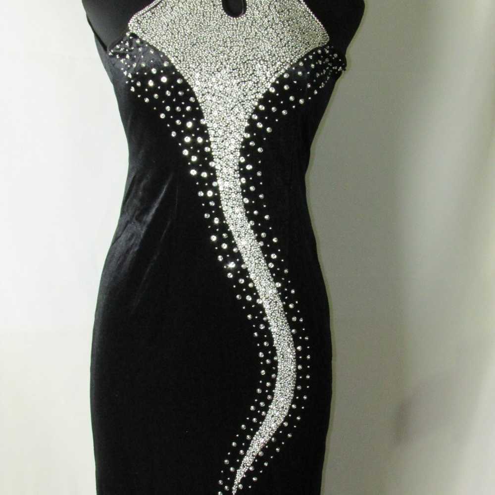 Graduation Prom Gown Velvet hand beaded sequin go… - image 2