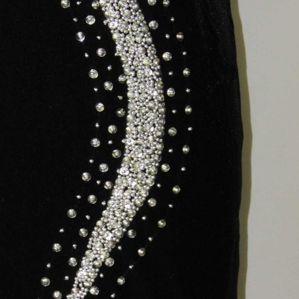 Graduation Prom Gown Velvet hand beaded sequin go… - image 8