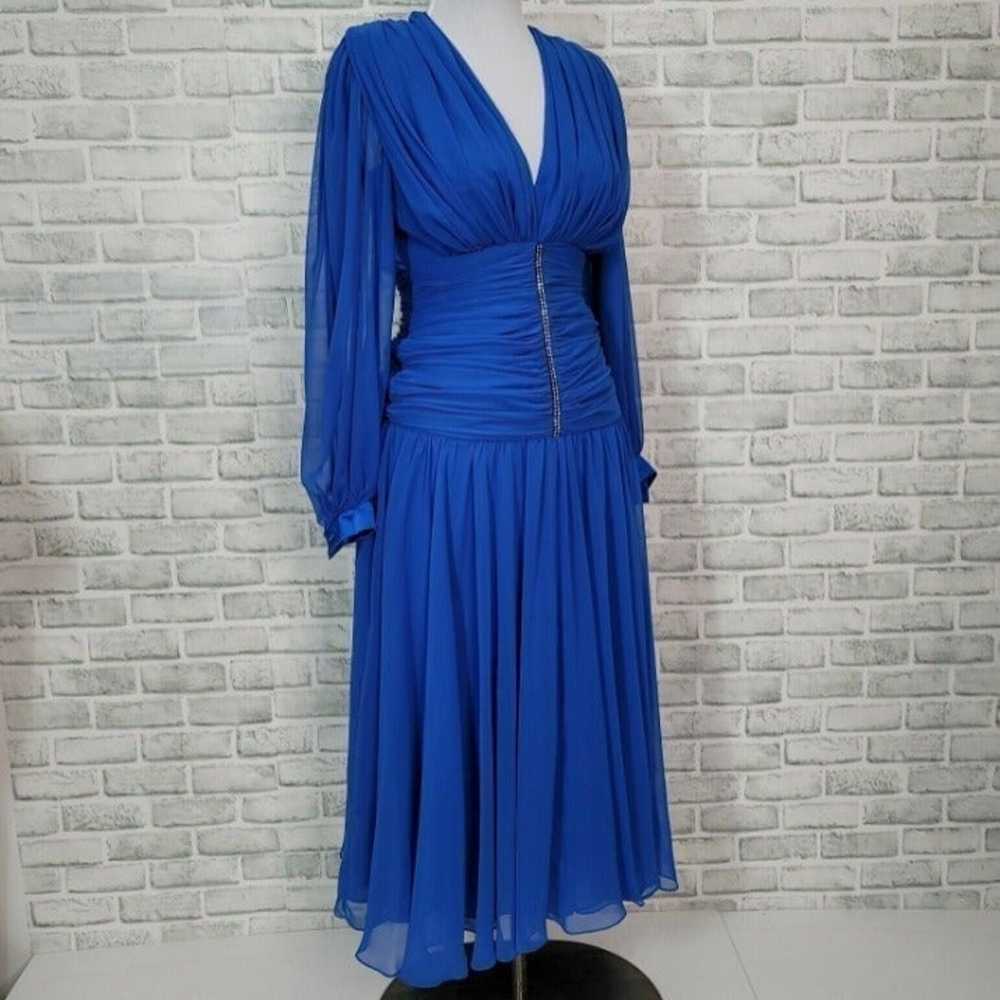 Vintage 90s STEPHAN CARAS Designer Bright Blue Ev… - image 5