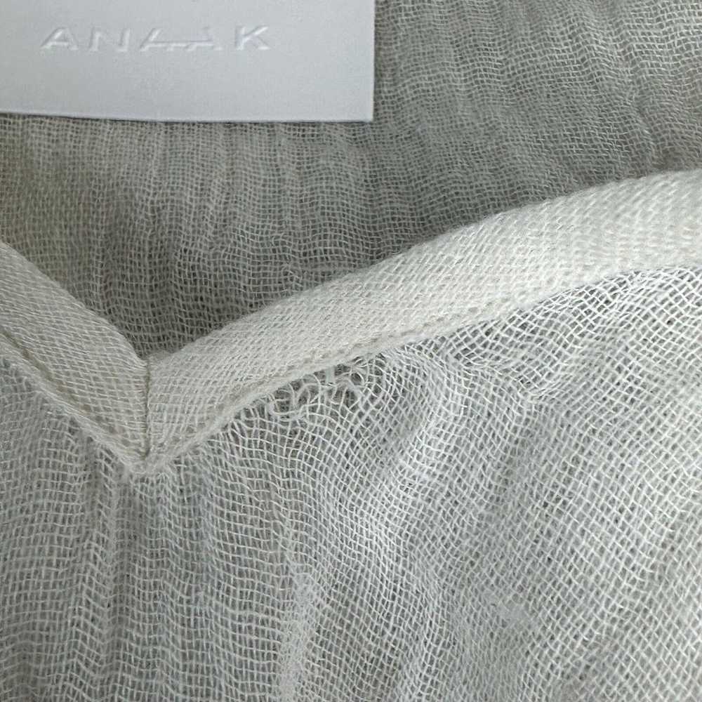 anaak white gauze tassel sleeve oversize v-neck d… - image 6