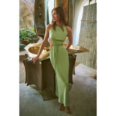 Alexis Lune Cut-Out Satin Maxi Dress Willow Size X