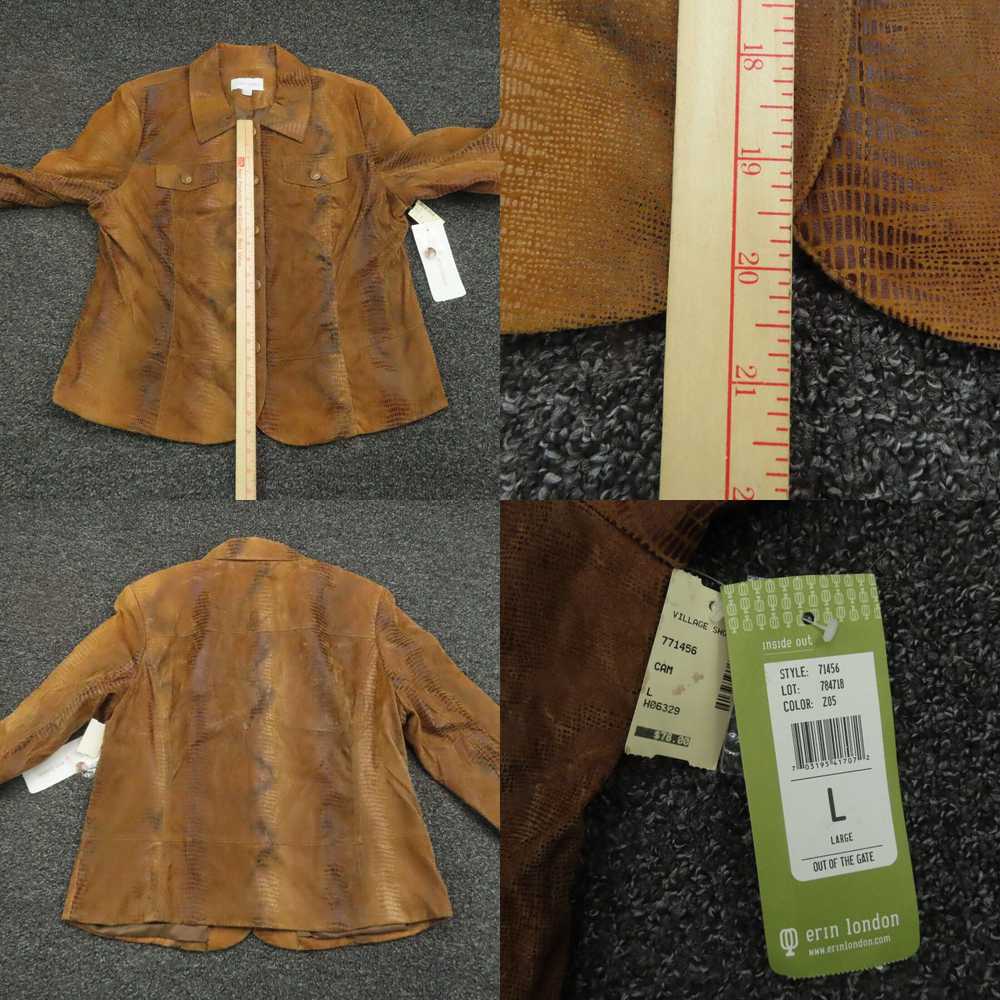 Vintage Erin London Jacket Womens Large Brown Sna… - image 4