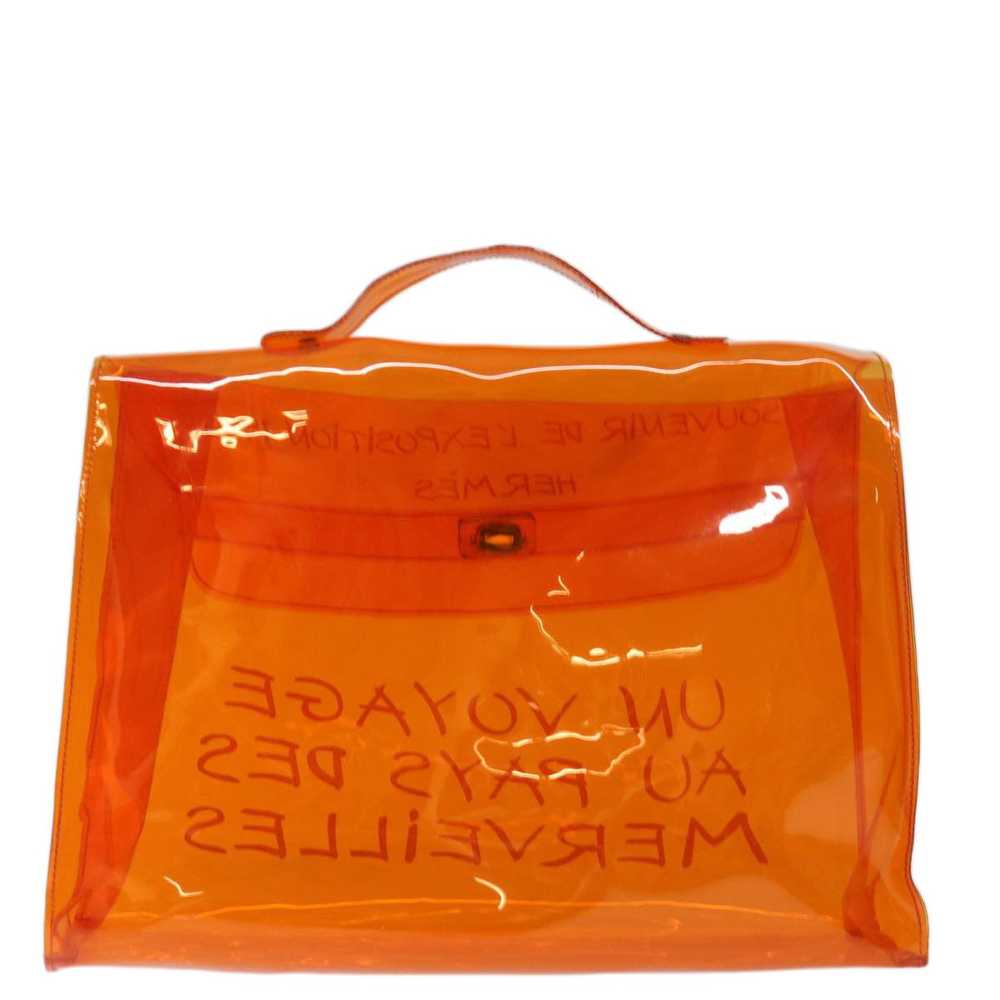 Hermes HERMES Vinyl Kelly Hand Bag Vinyl Orange A… - image 2