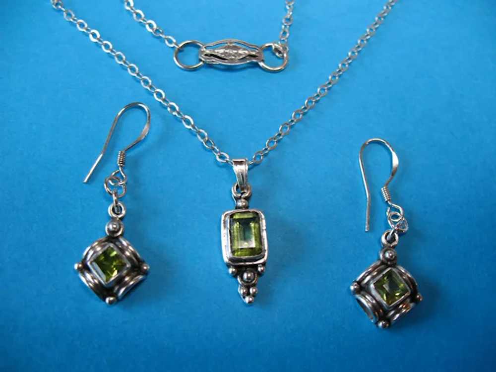 Vintage Sterling Silver Necklace & Earring Jewelr… - image 5