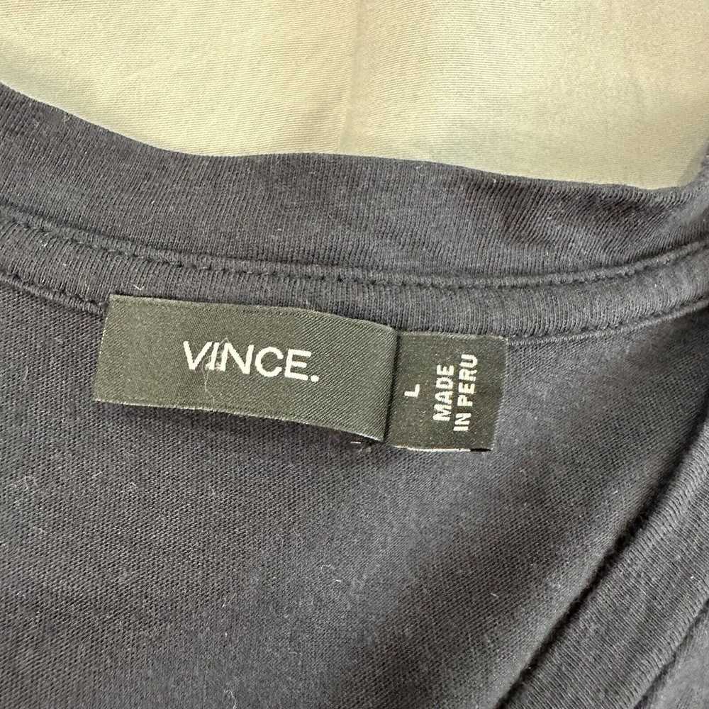 Vince Men’s T Shirt Large Blue Short Sleeve V Nec… - image 5