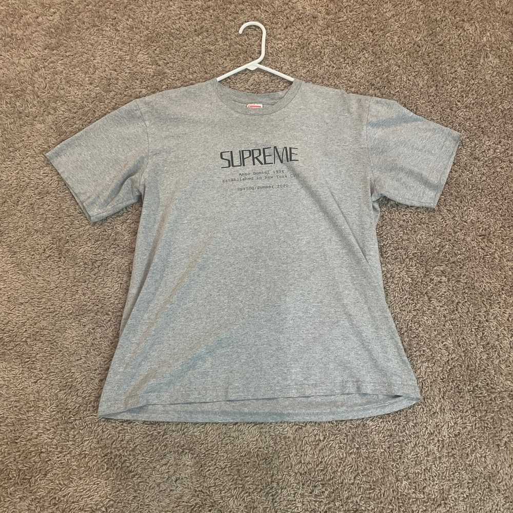 men’s grey supreme t-shirt - image 1