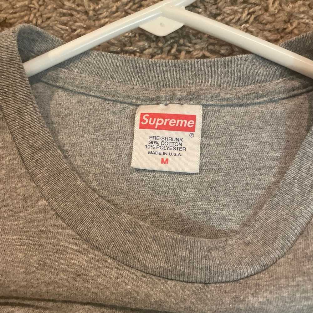 men’s grey supreme t-shirt - image 2